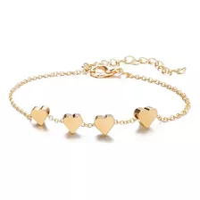 Pulsera Clásica Corazones Acero Inoxidable