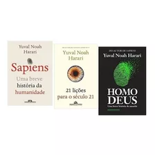 Box Livros Sapiens + Homo Deus + 21 Lições Para Século 21 De Yuval Noah Harari Editora Companhia Das Letras Em Português