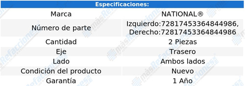 Par De Mazas Traseras Peugeot 307 De 2003 A 2009 National Foto 5