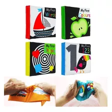 . 4pcs Preto E Branco Bebê Pano Livro Brinquedo Educativo