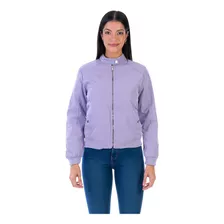 Chamarra Bomber Para Mujer Cuello Mao Forro Peluche Fino