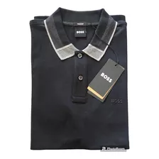 Playera Boss Negra Algodón Tipo Polo Mediana Regular Fit !!