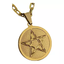 Pingente Pentagrama Estrela 5 Pontas Banhado A Ouro Dourado