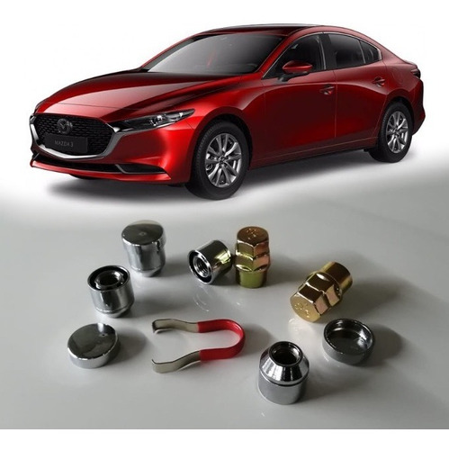 Birlos De Seguridad Ocultos Mazda 3 Sedan 2019-2021 2 Llaves Foto 2