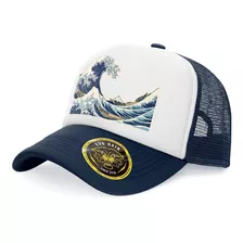 Gorra Trucker Ola De Kanagawa Vaporwave Japon Eva Rain® 