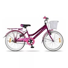 Bicicleta Infantil Aurora Juveniles Ona R20 1v Frenos V-brakes Color Fucsia Con Pie De Apoyo 
