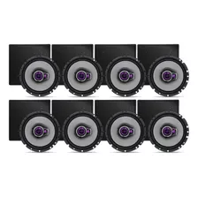 8 Caixas Som Pioneer Quadrada Embutir Teto Preta 50rms 4ohm