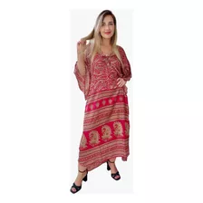 Vestido Longo Indiano Tipo Kaftan Toque De Seda-cod. 5010