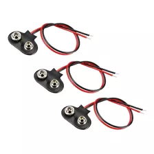 Uxcell 3pcs Dc 9v Bateria Clip T Tipo Hebilla Conector De C