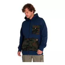 Poleron Hombre Cat Utility Hood Banner Full Zip 