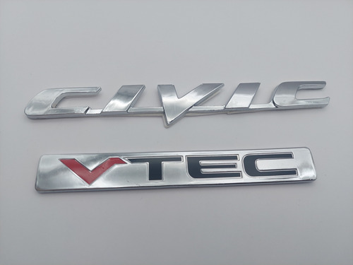 Emblemas Honda Civic Vtec Cromados  Foto 2