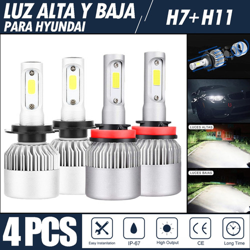 Kit De Focos Led 8000lm Luz Alta Y Luz Baja Para Hyundai Foto 10