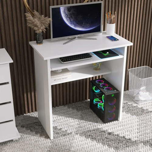Escrivaninha Mesa Diretor Home Office 120x60 Metalon Ajl Branco