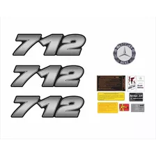 Kit Adesivo Compatível Emblemas Mercedes 712 Reticulado F107