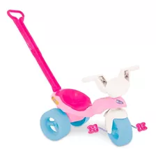 Triciclo Infantil Feminino Pepita Com Empurrador - Rosa