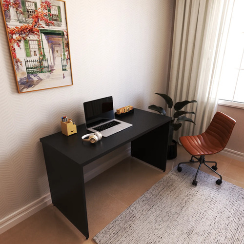 Mesa De Escritório Natus 40mm 130 Bramov Móveis Jfwt Preto