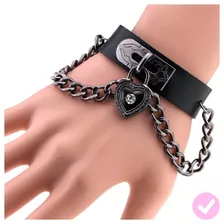 Pulsera Brazalete Cadena Negra Eslabones Motocicleta Sq9k