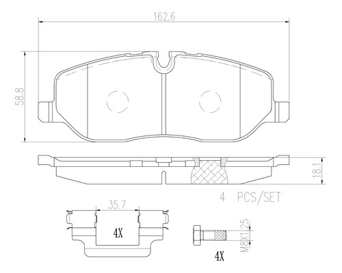 Balatas Delanteras Land Rover Range Rover 2007 4.4l Brembo Foto 2