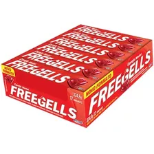 Bala Drops Freegells Display 12un Sabor Cereja