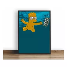 Quadro Decorativo Poste The Simpsons Bard Pelado Retro A3