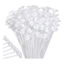  Palitos Porta Globo Plástico Blancos X 20 Unid Fiestissima 