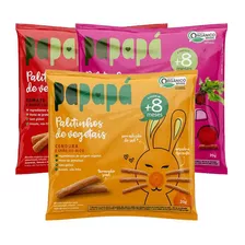 Palitinhos De Vegetais Sabores Sortidos Papapá 3 Un De 20g