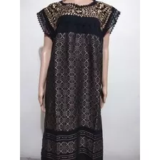 Vestido Mexicano Bordado A Mano Telar De Pedal Algodon 100%