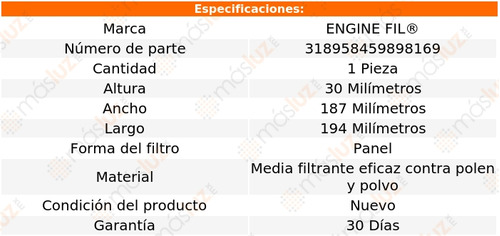 1- Filtro De Cabina Para Fiat Uno 2015/2019 Engine Fil Foto 2