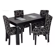 Juego De Comedor, Mesa Fija+ 4 Sillas Vestidas Envio Gratis