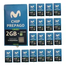 Pack 20 Chip Movistar Prepago 2gb + 100 Minutos Sim Card