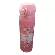 Garrafa Termica Inox 450 Ml Melho Mãe Do Mundo Cor Rosa