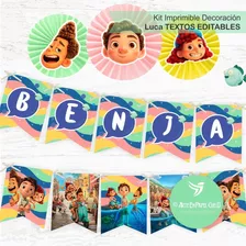 Kit Imprimible Decoración Candybar Luca Disney Texto Editabl