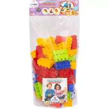 Brinquedo Didático Blocos De Montar Com 112 Peças Mercotoys