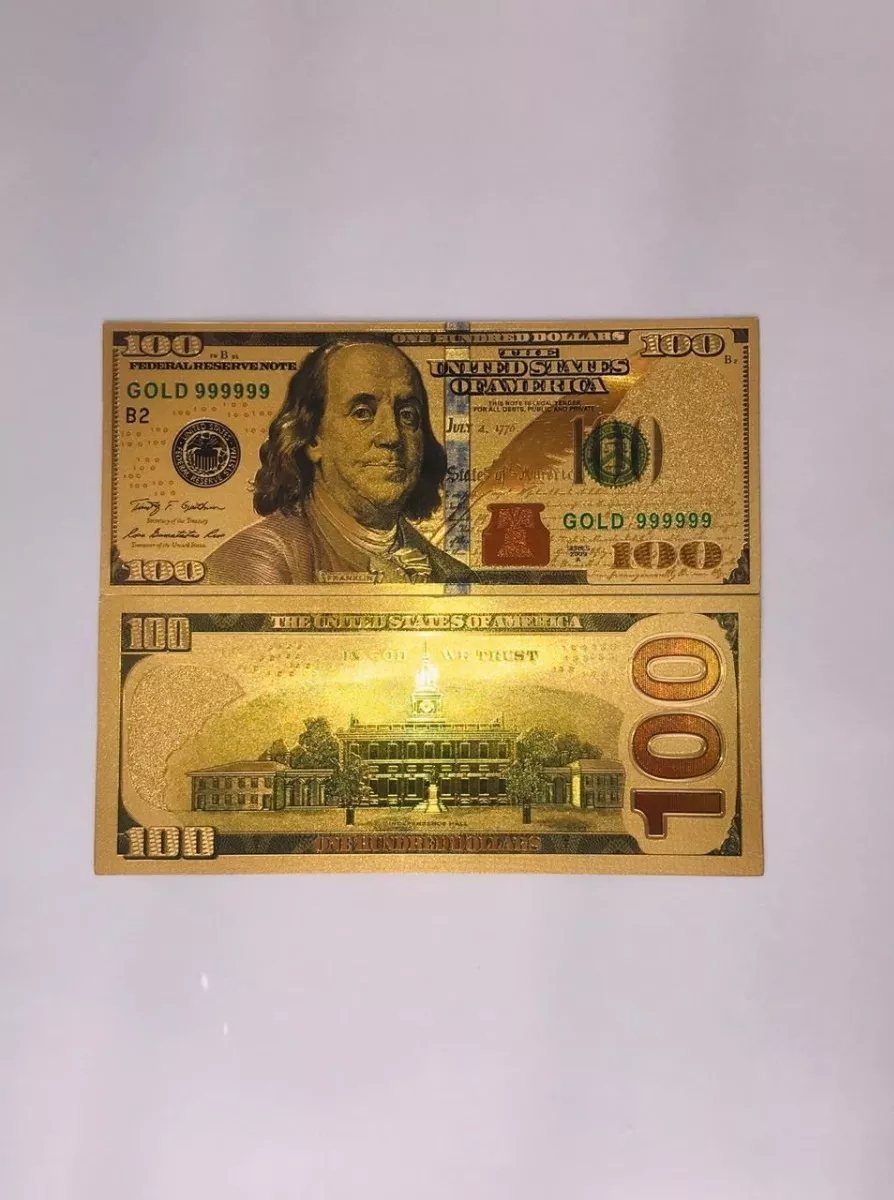Billetes De 100 Dólares Dorado