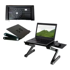 Suporte Articulado Para Notebook Com Mousepad E 2 Ventilador Cor Preto