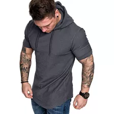 Sudadera Manga Corta De Verano Con Capucha Para Hombre