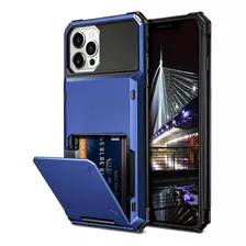 Funda Para iPhone 13 Pro Max 6.7 Con Tarjetero Azul