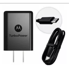 Turbo Power Cargador Para Motorola 30w Tipo C G6 G7 G8 G9 Color Negro