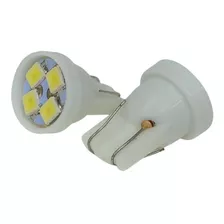 Par Lâmpadas Pingão Esmagada Luz Branca 4 Leds T10 5w 12v