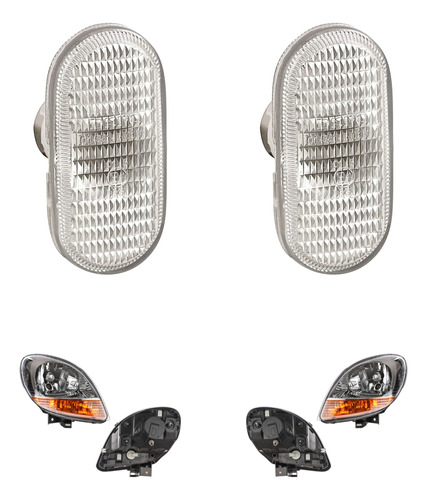 Cuartos + Faros 4 Piezas Depo Kangoo 2009-2015 Foto 2