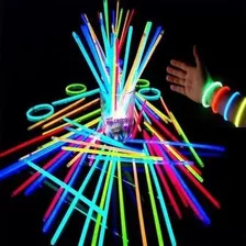 Kit 100 Pulseiras Neon Festa Balada Fluorescente Led