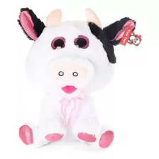 Peluche Vaca Sentada 40cm Super Suave Rex Color Blanco