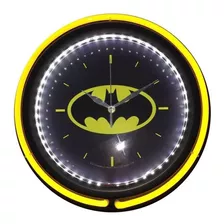Relogio Parede Double Neon Batman Logo Dc Comics Wb Geek