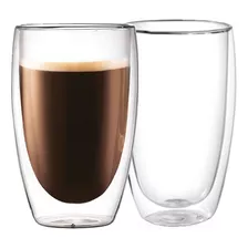 Vaso Doble Vidrio 450ml Premium Multiuso 