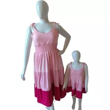 Kit Vestido Tal Mãe, Tal Filha, Rosa Dégradé,barato, Verão