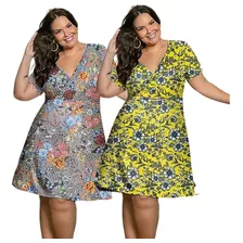 Vestido Transpassado Floral Plus Size Gordinha Evangélico 