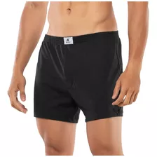 3 Cueca Samba Canção Masculino Algodão Preta Com Abertura