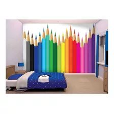 Adesivos De Parede Infantil Lápis De Cores 3d M² Azs137