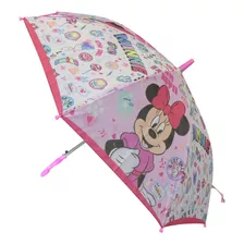 Paraguas Infantil Mickey Y Minnie Oficial 50 Cm Color Rosa