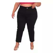 Capri Preta Sarja Feminina Plus Size Tamanhos Grandes Lycra 